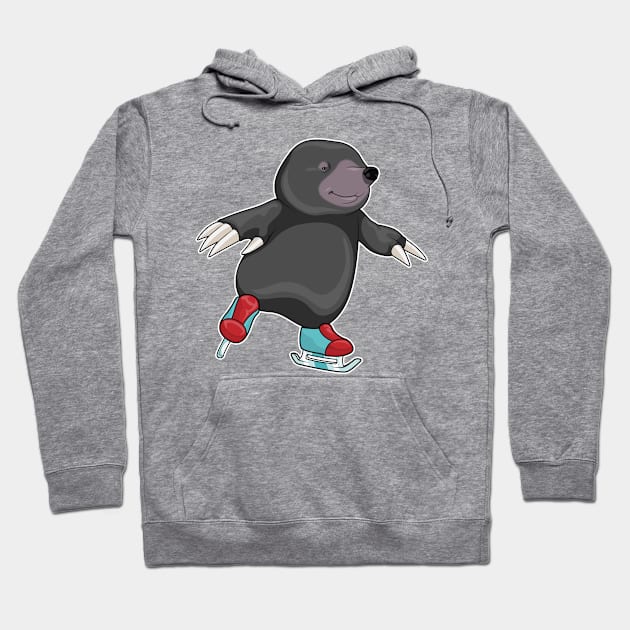 Mole Ice skating Ice skates Winter sports Hoodie by Markus Schnabel